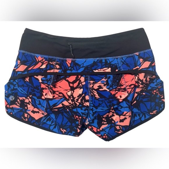 Lululemon Speed Short in Paint Storm Harbor Blue Multi / Black - Picture 2 of 8
